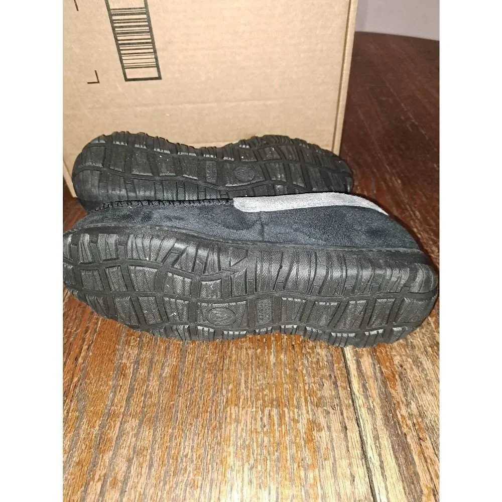 Size 10 Black Grey Slippers House Shoes Indoor Outdoor Loungewear Shoes